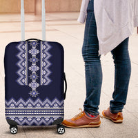 Ukraine Folk Pattern Luggage Cover Ukrainian Navy Blue Version - Wonder Print Shop