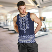 Ukraine Folk Pattern Men Tank Top Ukrainian Navy Blue Version - Wonder Print Shop