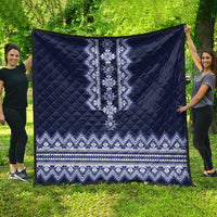 Ukraine Folk Pattern Quilt Ukrainian Navy Blue Version - Wonder Print Shop