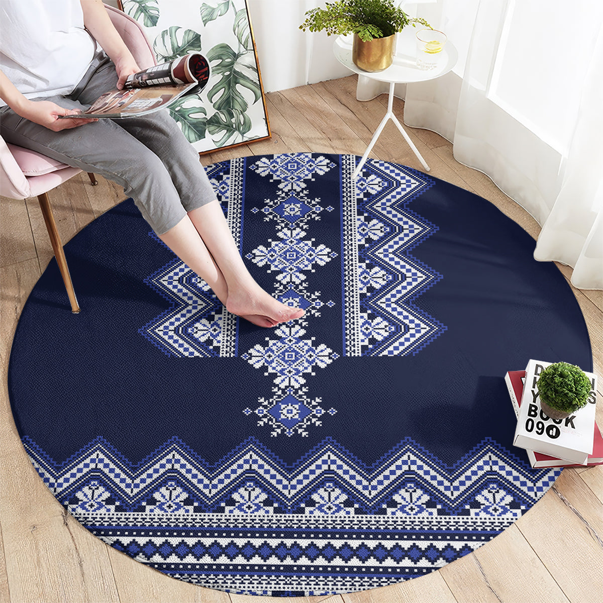ukraine-folk-pattern-round-carpet-ukrainian-navy-blue-version