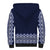 Ukraine Folk Pattern Sherpa Hoodie Ukrainian Navy Blue Version - Wonder Print Shop