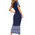 Ukraine Folk Pattern Short Sleeve Bodycon Dress Ukrainian Navy Blue Version - Wonder Print Shop