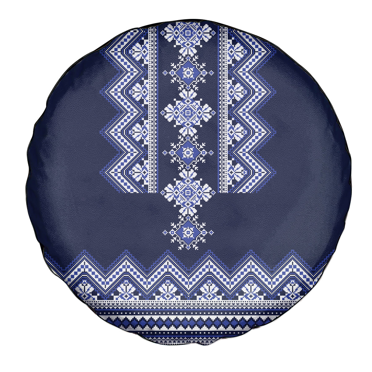 Ukraine Folk Pattern Spare Tire Cover Ukrainian Navy Blue Version - Wonder Print Shop