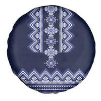Ukraine Folk Pattern Spare Tire Cover Ukrainian Navy Blue Version - Wonder Print Shop
