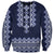 Ukraine Folk Pattern Sweatshirt Ukrainian Navy Blue Version - Wonder Print Shop