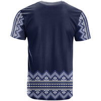 Ukraine Folk Pattern T Shirt Ukrainian Navy Blue Version - Wonder Print Shop