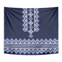Ukraine Folk Pattern Tapestry Ukrainian Navy Blue Version - Wonder Print Shop