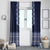 Ukraine Folk Pattern Window Curtain Ukrainian Navy Blue Version - Wonder Print Shop