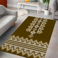 Ukraine Folk Pattern Area Rug Ukrainian Wood Brown Version - Wonder Print Shop