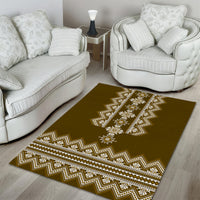 Ukraine Folk Pattern Area Rug Ukrainian Wood Brown Version - Wonder Print Shop