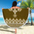Ukraine Folk Pattern Beach Blanket Ukrainian Wood Brown Version - Wonder Print Shop