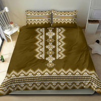 Ukraine Folk Pattern Bedding Set Ukrainian Wood Brown Version - Wonder Print Shop