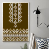 Ukraine Folk Pattern Canvas Wall Art Ukrainian Wood Brown Version - Wonder Print Shop