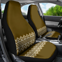 Ukraine Folk Pattern Car Seat Cover Ukrainian Wood Brown Version - Wonder Print Shop
