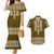 Ukraine Folk Pattern Couples Matching Mermaid Dress and Hawaiian Shirt Ukrainian Wood Brown Version - Wonder Print Shop