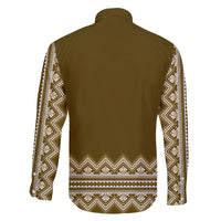 Ukraine Folk Pattern Family Matching Long Sleeve Bodycon Dress and Hawaiian Shirt Ukrainian Wood Brown Version - Wonder Print Shop