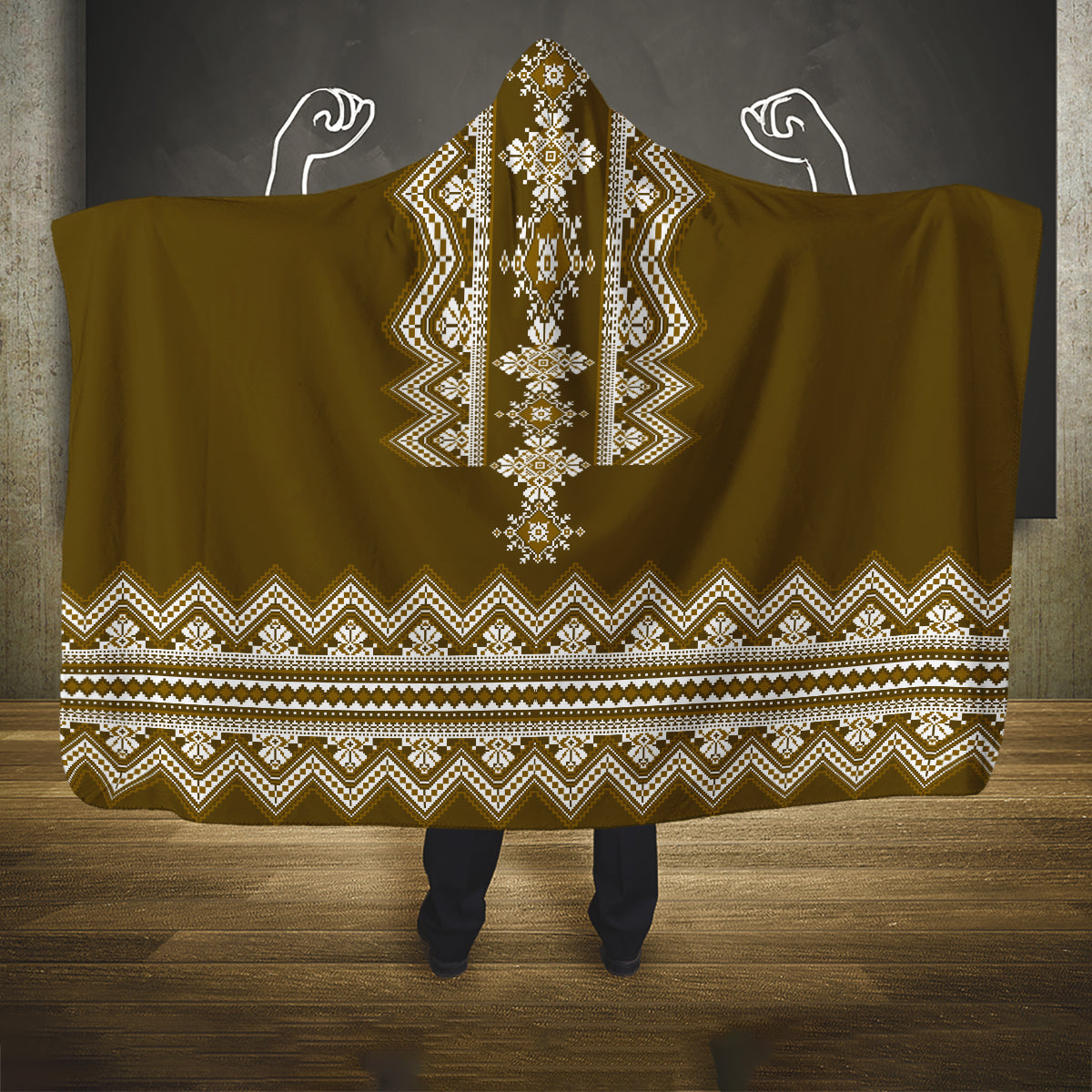 ukraine-folk-pattern-hooded-blanket-ukrainian-wood-brown-version