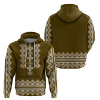 Ukraine Folk Pattern Hoodie Ukrainian Wood Brown Version - Wonder Print Shop