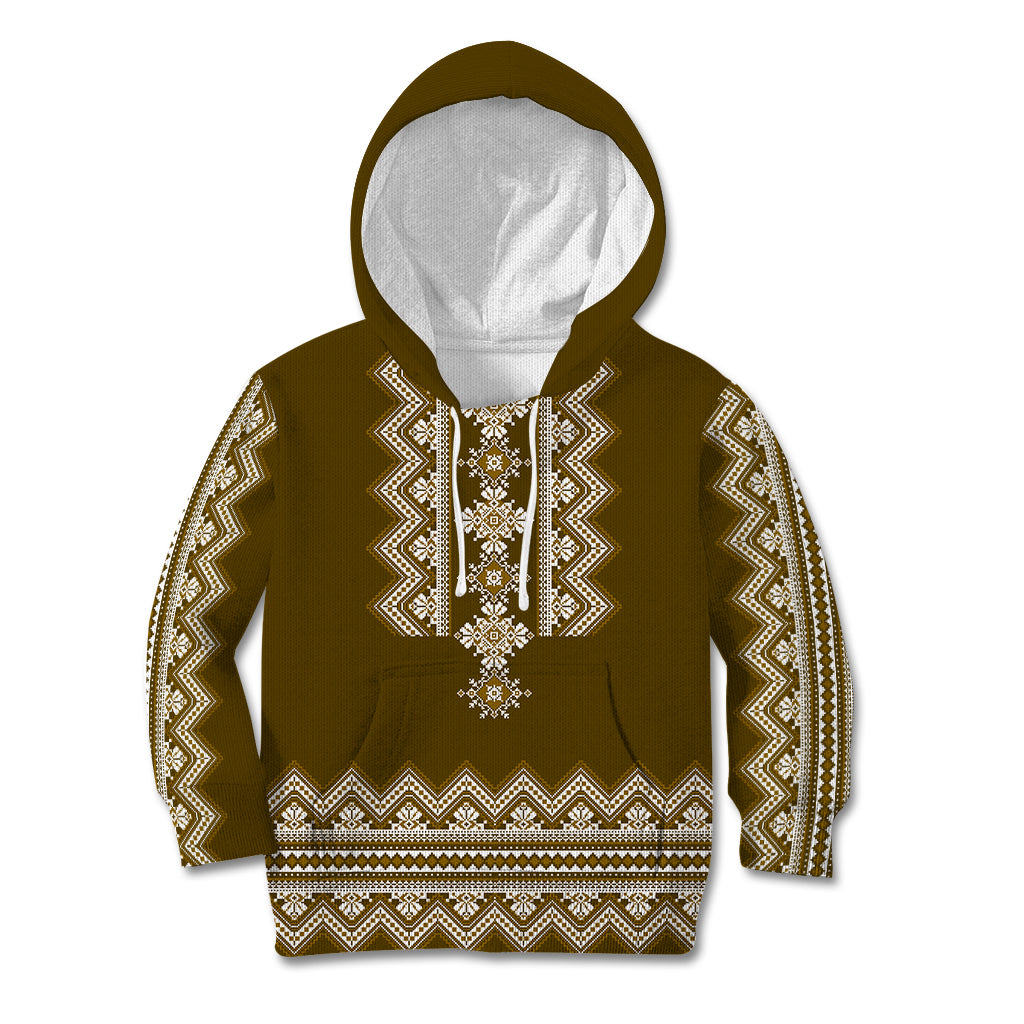 ukraine-folk-pattern-kid-hoodie-ukrainian-wood-brown-version