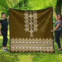 Ukraine Folk Pattern Quilt Ukrainian Wood Brown Version - Wonder Print Shop