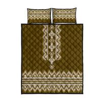 Ukraine Folk Pattern Quilt Bed Set Ukrainian Wood Brown Version - Wonder Print Shop