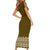 Ukraine Folk Pattern Short Sleeve Bodycon Dress Ukrainian Wood Brown Version - Wonder Print Shop