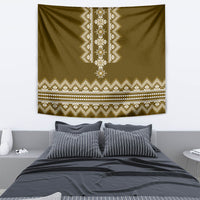 Ukraine Folk Pattern Tapestry Ukrainian Wood Brown Version - Wonder Print Shop