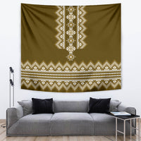 Ukraine Folk Pattern Tapestry Ukrainian Wood Brown Version - Wonder Print Shop