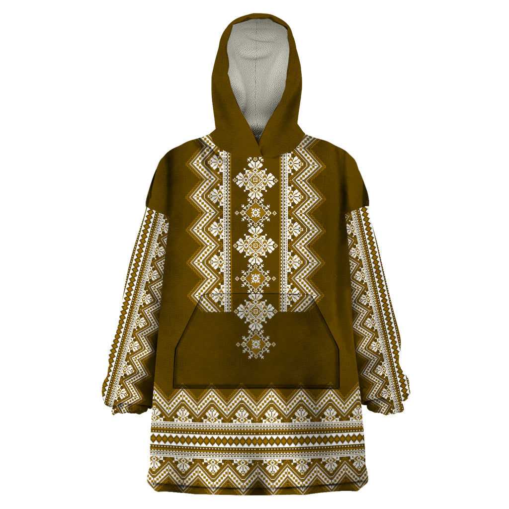 ukraine-folk-pattern-wearable-blanket-hoodie-ukrainian-wood-brown-version