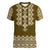 Ukraine Folk Pattern Women V Neck T Shirt Ukrainian Wood Brown Version - Wonder Print Shop