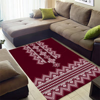 Ukraine Folk Pattern Area Rug Ukrainian Wine Red Version - Wonder Print Shop