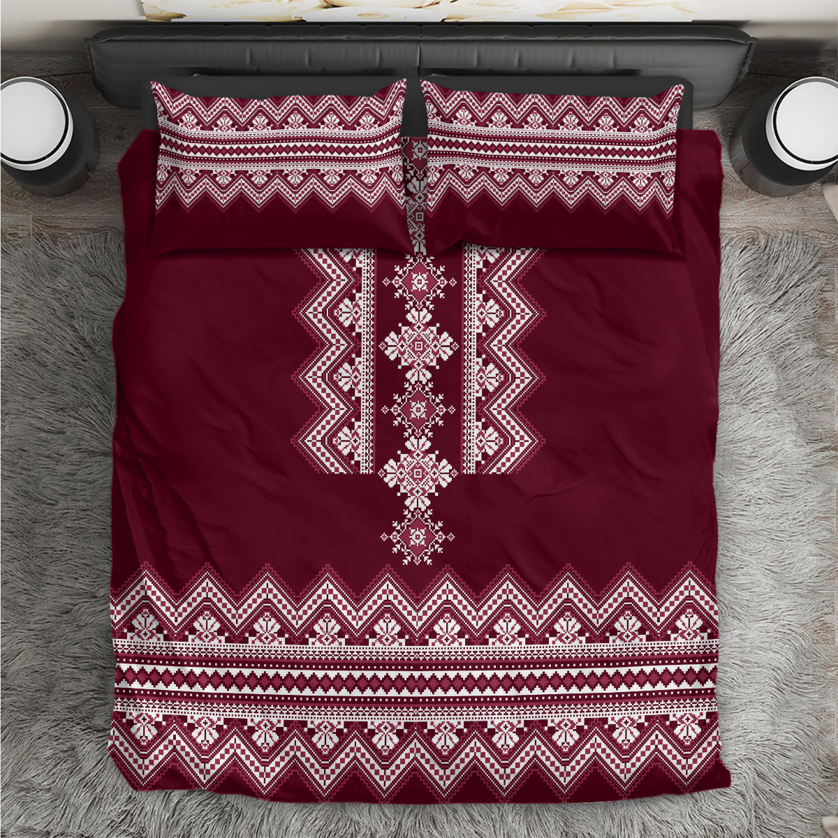 ukraine-folk-pattern-bedding-set-ukrainian-wine-red-version