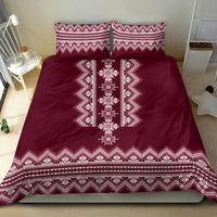 Ukraine Folk Pattern Bedding Set Ukrainian Wine Red Version - Wonder Print Shop
