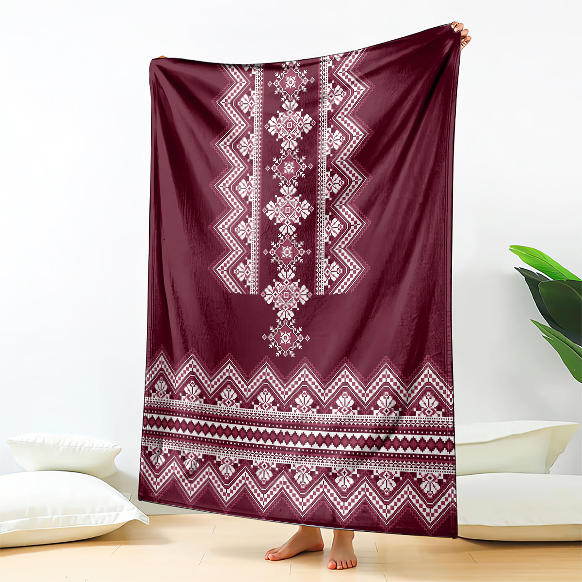 ukraine-folk-pattern-blanket-ukrainian-wine-red-version