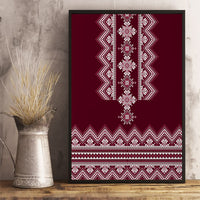 Ukraine Folk Pattern Canvas Wall Art Ukrainian Wine Red Version - Wonder Print Shop