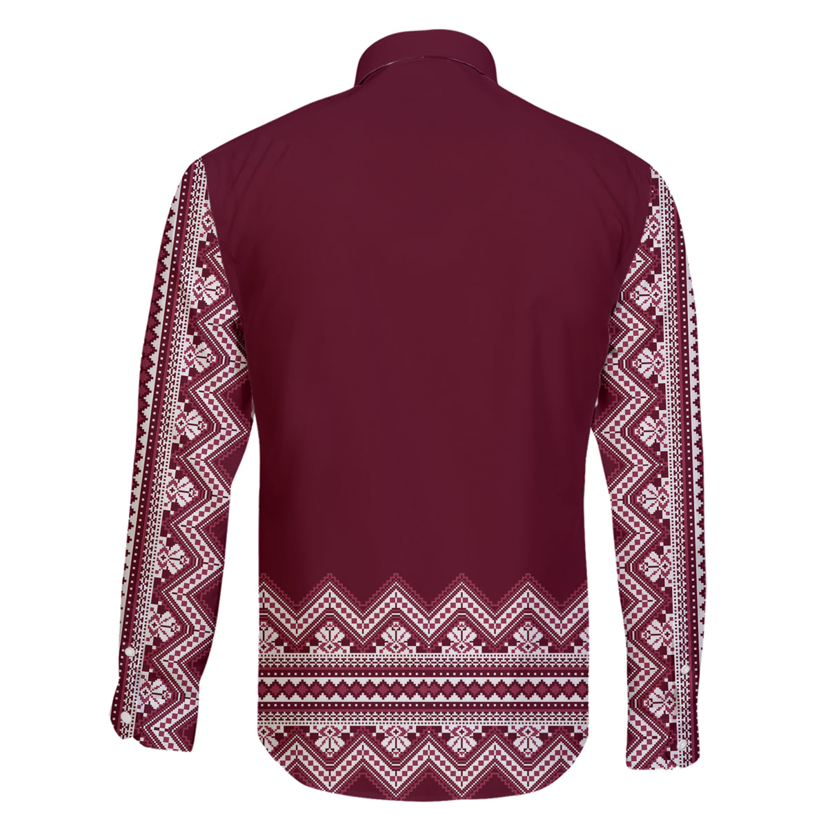 Ukraine Folk Pattern Family Matching Short Sleeve Bodycon Dress and Hawaiian Shirt Ukrainian Wine Red Version - Wonder Print Shop