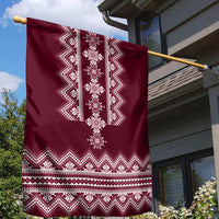 Ukraine Folk Pattern Garden Flag Ukrainian Wine Red Version - Wonder Print Shop