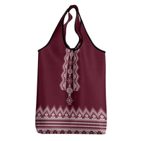 Ukraine Folk Pattern Grocery Bag Ukrainian Wine Red Version