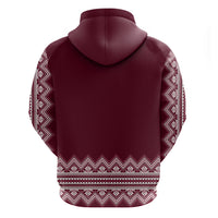 Ukraine Folk Pattern Hoodie Ukrainian Wine Red Version - Wonder Print Shop