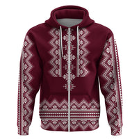 Ukraine Folk Pattern Hoodie Ukrainian Wine Red Version - Wonder Print Shop