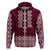 Ukraine Folk Pattern Hoodie Ukrainian Wine Red Version - Wonder Print Shop