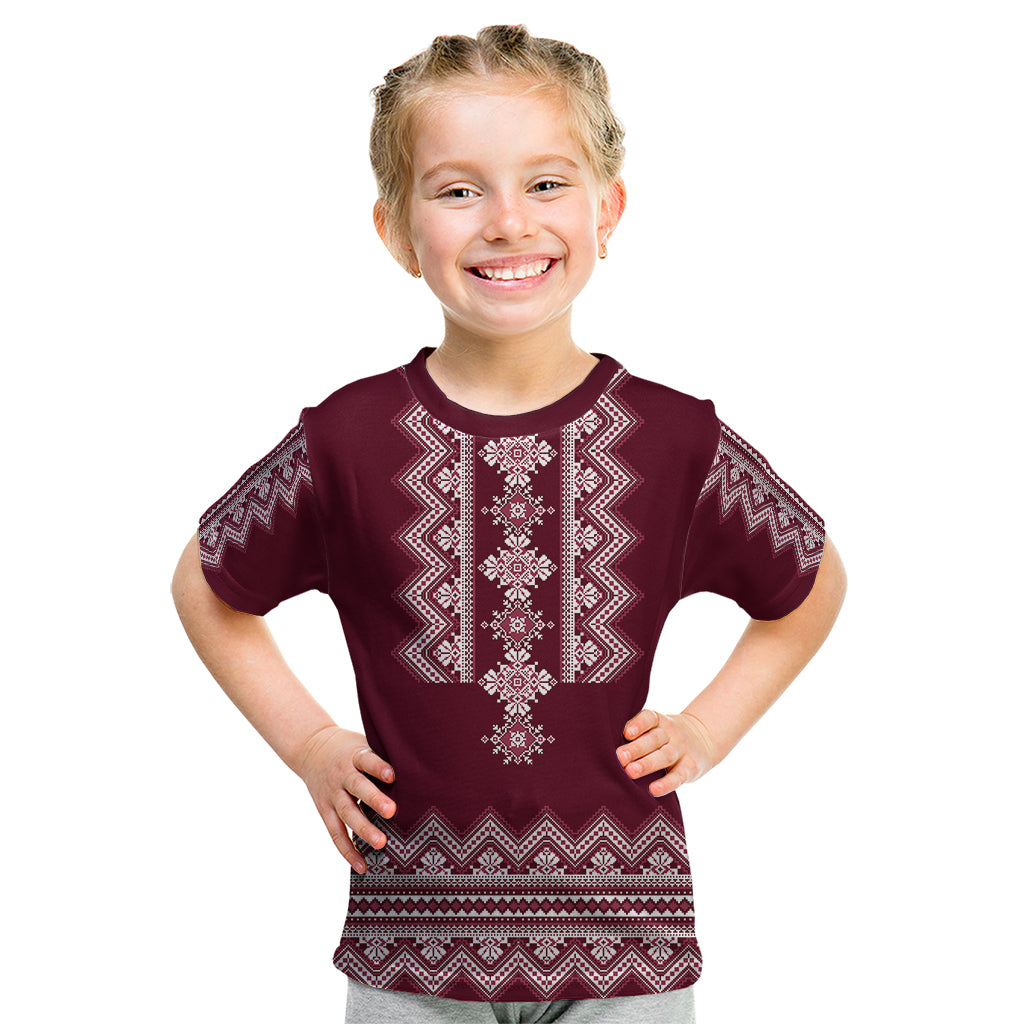 ukraine-folk-pattern-kid-t-shirt-ukrainian-wine-red-version