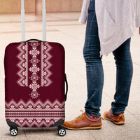 Ukraine Folk Pattern Luggage Cover Ukrainian Wine Red Version - Wonder Print Shop