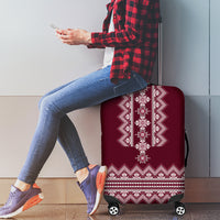 Ukraine Folk Pattern Luggage Cover Ukrainian Wine Red Version - Wonder Print Shop