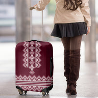 Ukraine Folk Pattern Luggage Cover Ukrainian Wine Red Version - Wonder Print Shop