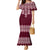 Ukraine Folk Pattern Mermaid Dress Ukrainian Wine Red Version - Wonder Print Shop