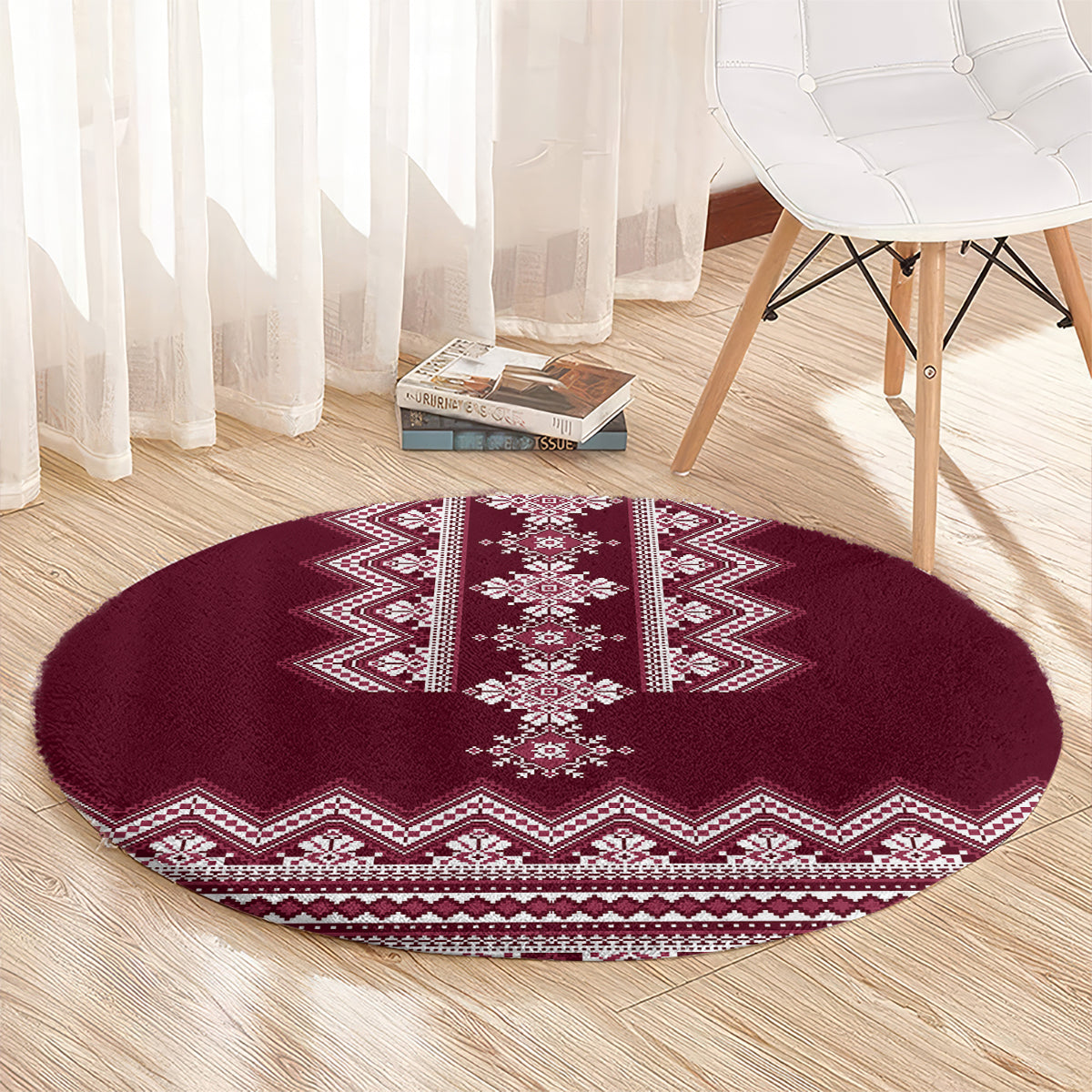 ukraine-folk-pattern-round-carpet-ukrainian-wine-red-version