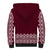 Ukraine Folk Pattern Sherpa Hoodie Ukrainian Wine Red Version - Wonder Print Shop