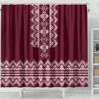 ukraine-folk-pattern-shower-curtain-ukrainian-wine-red-version