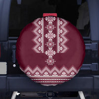 Ukraine Folk Pattern Spare Tire Cover Ukrainian Wine Red Version - Wonder Print Shop